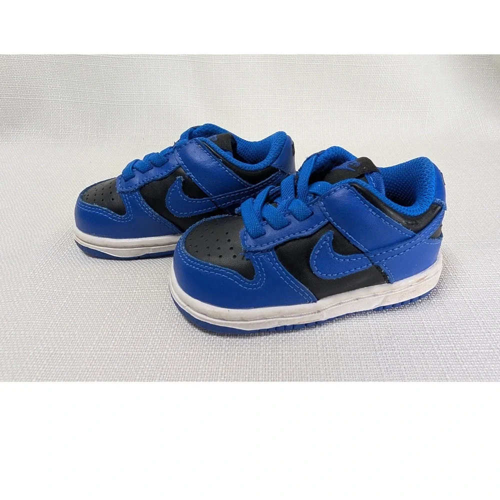Nike Dunk Low TD Sz 4C Hyper Cobalt‎ Black White Toddler Sneakers CW1589-001